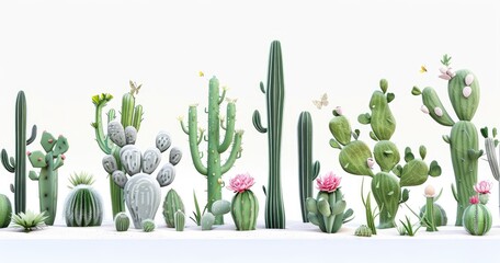 Cacti Array in Minimalist Chic
