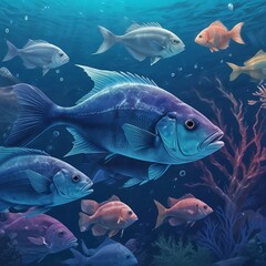 Naklejka premium fish in the water