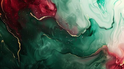 flow of red and green colors Abstract marble pattern