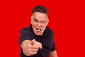 A man going amok and freaking out, blurting out f-bombs and cuss words, and pointing his finger...
