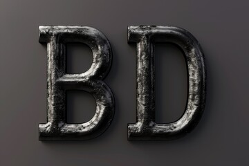 font letters D and B