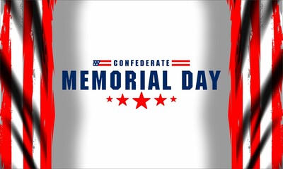 Obraz premium confederate memorial day. confederate memorial concept vector banner, poster, greetings card etc.