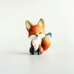 Obraz premium Little fox with beautiful color and white background.with Generative AI technology