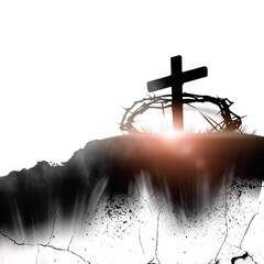 The background of wooden cross suffering of Jesus