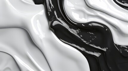 Abstract Wave Black and White Background