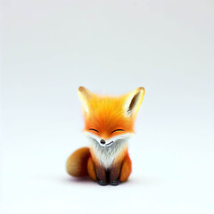 Obraz premium Little fox with beautiful color and white background.with Generative AI technology