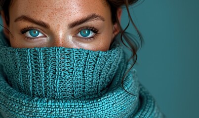 Close-Up of Person Wearing Scarf