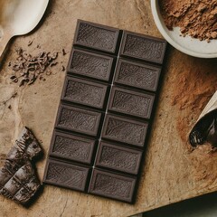 dark chocolate bar 100%  homemade, cocoa mass