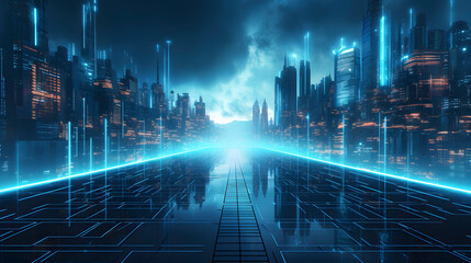 Digital technology green cyberpunk  abstract graphic poster web page PPT background