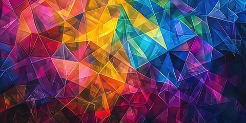 Triangular multicolor abstract glass grid mosaic colorful modern technology 3D background wallpaper.