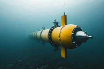 A feature on the development of underwater turbines for harnessing tidal energy - obrazy, fototapety, plakaty