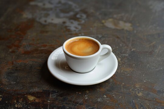 Classic espresso shot in a white cup