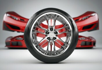 'wheels car white rendering isolated 3d background wheel tire auto tyre rubber automobile black...