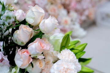 View of the flowers in the wedding ceremony