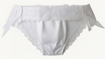 Women's white panties with white background and cut out