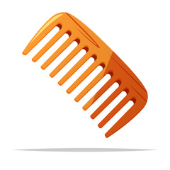 Wooden comb vector isolated illustration