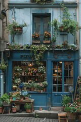 Fototapeta na wymiar national geographic stock photo of a florist shop in la ville de france botanical flower vibe