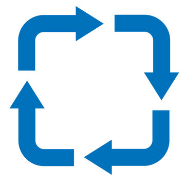 循環サークルの正方形矢印/ブルー