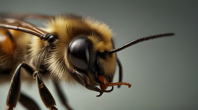 Closeup Picture of a bee stinging an arm. Isolated.generative.ai