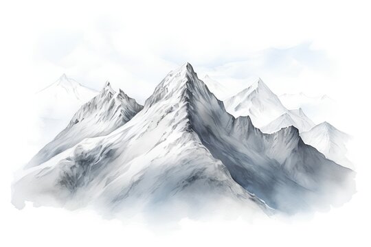Watercolor sketch of mountains. Hand drawn illustration for your design.