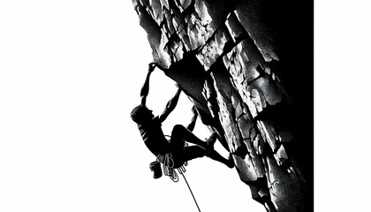 Mountain climber climbing a cliff