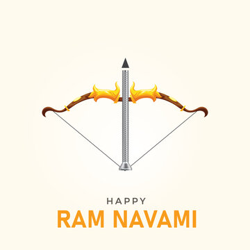 Shree Ram Navami. creative Ram Navami ads, Happy Ram Navami Day creative design, 3D illustration