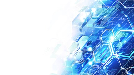 Abstract blue digital technology background with hexagons,Abstract hexagon background. Technological polygonal design. digital futuristic.