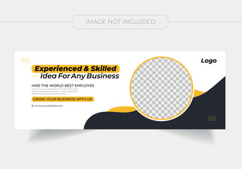 Obraz premium Yellow business facebook cover design template