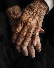 Fototapeta premium Weathered Hands Timeless Bond A Portrait of Enduring Love and Commitment