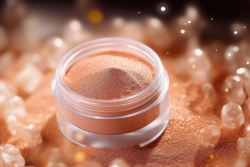 Chic lip scrub jar mockup with exfoliating particles for soft, smooth lips