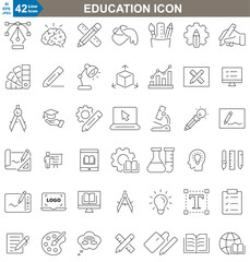 School line Icons set vector illustrator