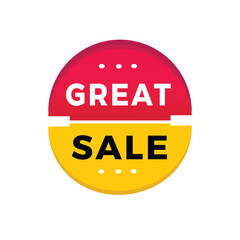 Great sale sticker icon modern style. Banner design for business, advertising, promotion. Vector label design.
