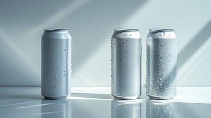 Three cans of sparkling water
