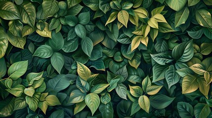background of leaves arranged in a beautiful pattern