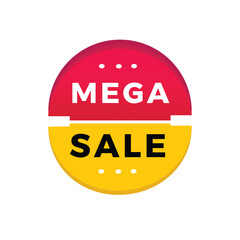 Mega sale sticker icon modern style. Banner design for business, advertising, promotion. Vector label design.
