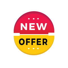 New offer sticker icon modern style. Banner design for business, advertising, promotion. Vector label design.
