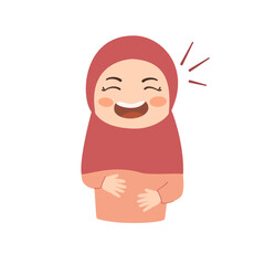 Cute Hijab Muslim Girl Laughing