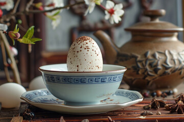 Chinese Tea Eggs spiced aroma ancient teahouse ambiance