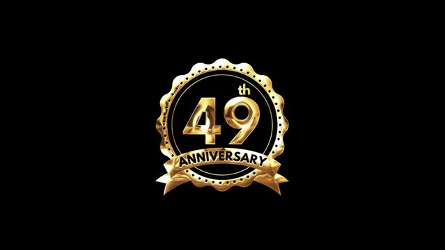 49th Anniversary luxury Gold Animation. Greeting for the 49th Anniversary. Luxurious Animation Celebrating 49 Years of Excellence