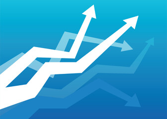arrows graph race forward business competition profit loss grow decline