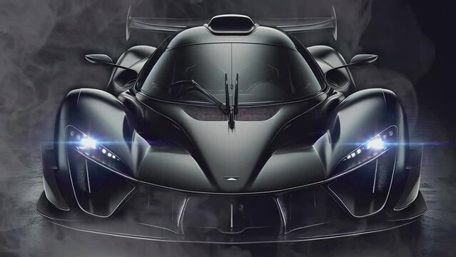 hypercar in the dark background