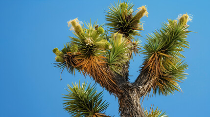 pine branches against sky,generative ai