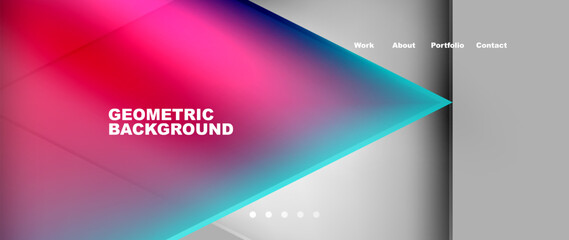 Fototapeta premium Aqua and violet geometric background with a rectangle in the middle, featuring tints and shades of magenta, electric blue, and a pattern for a brands material property