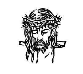 Jesus Face on the Cross, art vector design