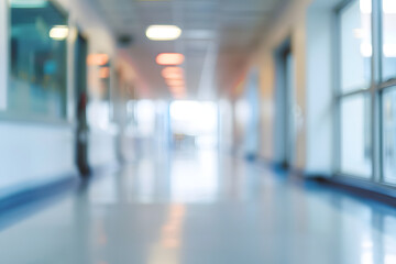 blur image background of corridor in hospital or clinic image - obrazy, fototapety, plakaty