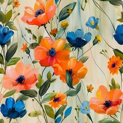 Impressionistic Floral Tapestry with Joyful Brushwork