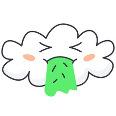 Throw Up Cloud Icon