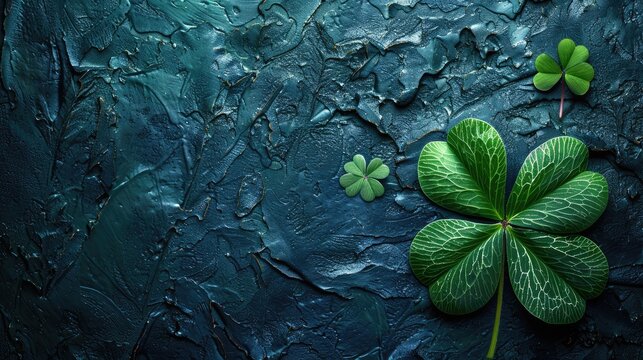 four leaf clover on a dark background st patrick s day celebration luck and fortune concept copy spaceillustration image
