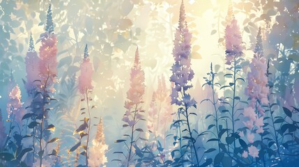 Hazy beautiful little flower illustration poster web background