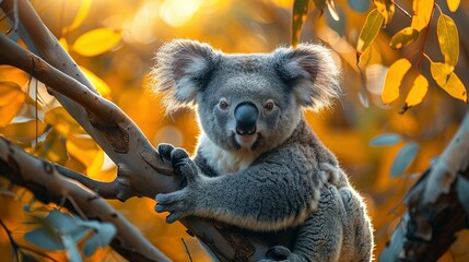Obraz premium Koala Wonderland: Branch Dweller in 4K Splendor